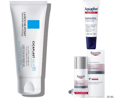 Skincare favs for a dry pro akne skin cover photo collage
