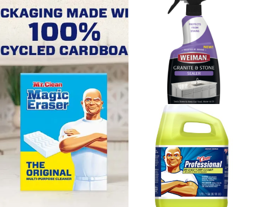 cleaning products cover photo collage