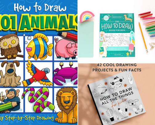 Here's my Best Drawing Books for Kids, Begginers, and Intermediate Artists cover photo collage