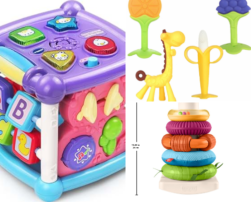 Toys for 0-2 years old that they actually play with 🧩 cover photo collage