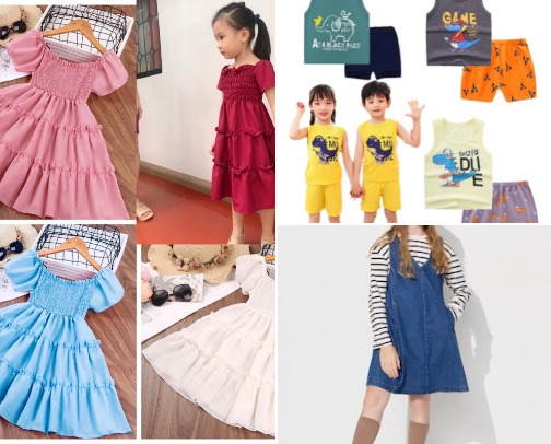 “Trendy, Affordable, and Perfectly Made for Kids” cover photo collage
