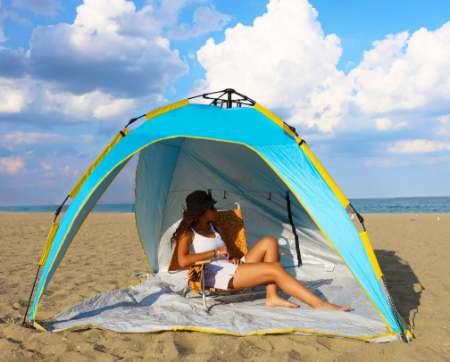 Beach play tents for the family cover photo collage