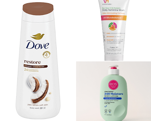 My fav body care products cover photo collage