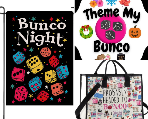 Bunco Fun! Themes, Gifts, and Accessories cover photo collage