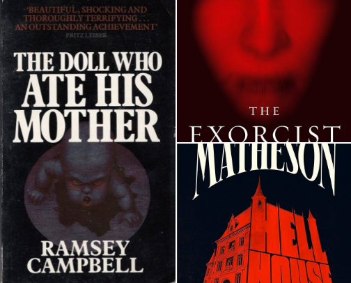 Horror Novels of the 70s, 80s, 90s, 00s, and 10s cover photo collage