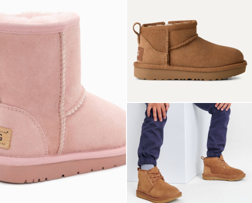 10 modelli iconici e pratici di scarpe/stivaletti UGG per bambini e neonati cover photo collage