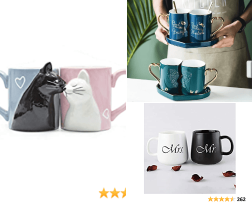 Cute Couple Coffee Mugs cover photo collage