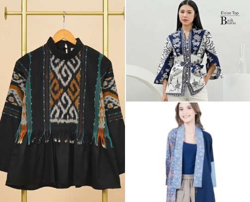 Pakaian wanita: Atasan, bawahan, gaun, jaket, sweater cover photo collage