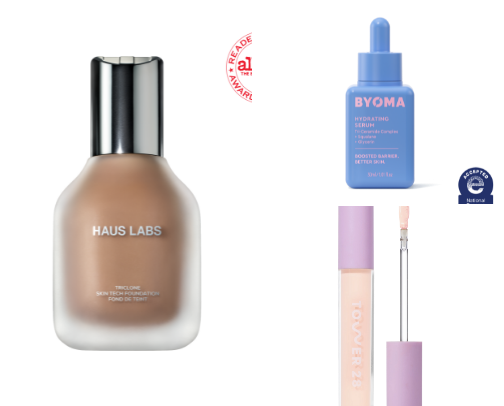 Beauty products for dry skin cover photo collage