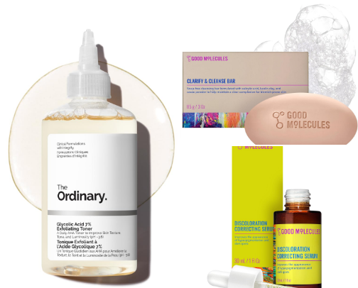Facial skincare Routine Products cover photo collage
