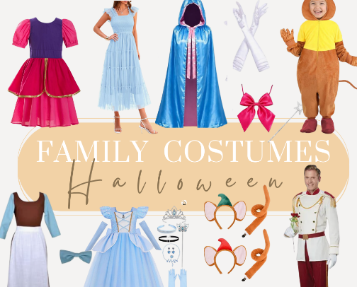 Family Cinderella Halloween cover photo collage