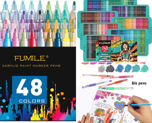 Art supplies cover photo collage