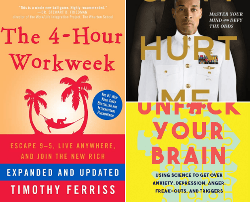 Highly recommended books for self-discovery for neurodivergents. cover photo collage