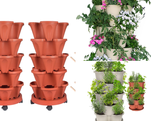 I Finally Found Vertical Garden Towers That Grow 20 Plants in 2 Square Feet cover photo collage