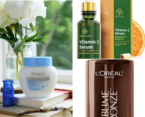 minimal skincare, maximum glow cover photo collage