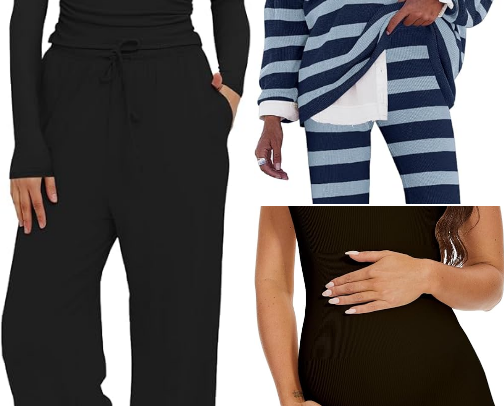 Preg & postpartum cozy sets cover photo collage