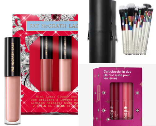 Christmas Makeup Gift Set Ideas - Holiday 2025. Affordable, Indie and High End Makeup cover photo collage
