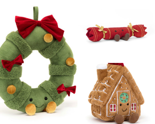A Jellycat Christmas cover photo collage