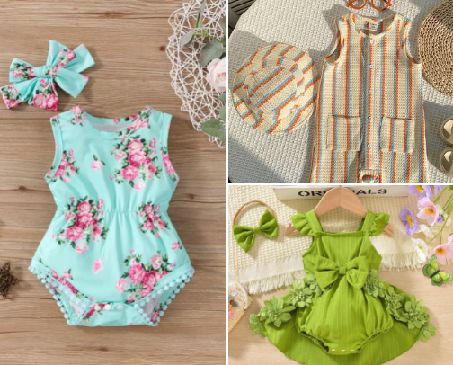 Adorable Spring Outfits (Newborn-Toddler) cover photo collage