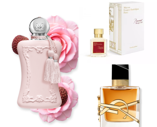 The most popular women's perfumes and 5 unisex perfumes cover photo collage