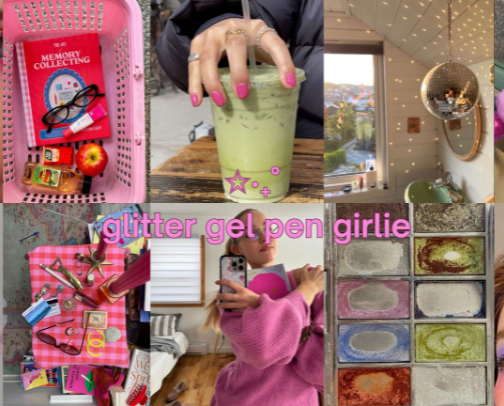 glitter gel pen girlie ✩‧₊˚ cover photo collage