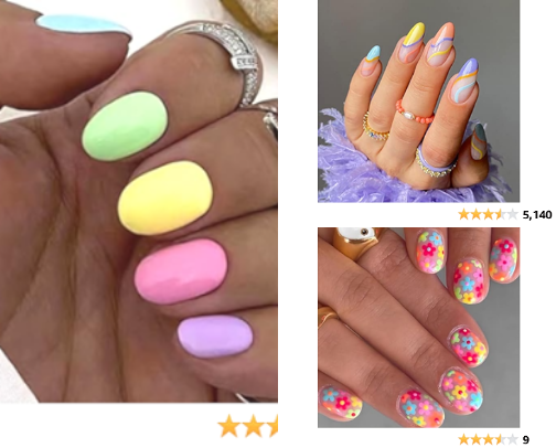 Show your summer Cheer with Press On  Nails colors cover photo collage