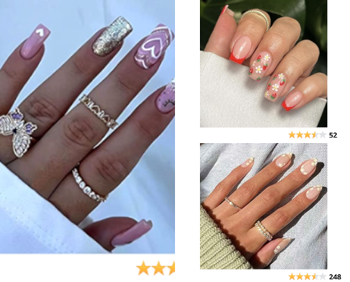 Show your Holiday Cheer with Press On  Nails colors cover photo collage