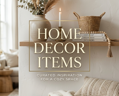 Home decor items cover photo collage