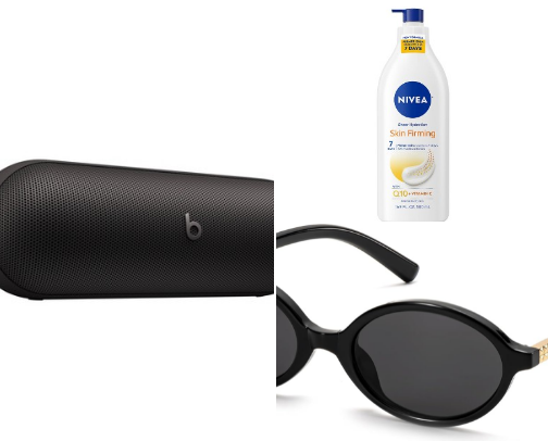Beach day essentials 🏖️☀️ cover photo collage