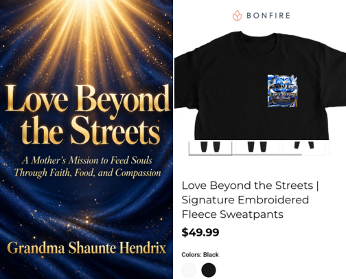 Love Beyond the Streets | Books & Apparel cover photo collage