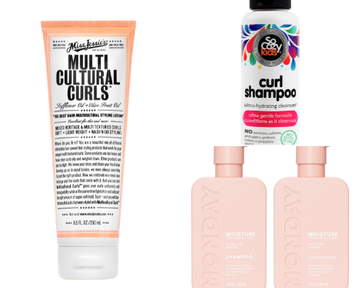 Hair products for curly hair cover photo collage