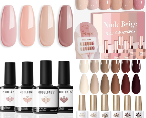 Nude gel polish cover photo collage