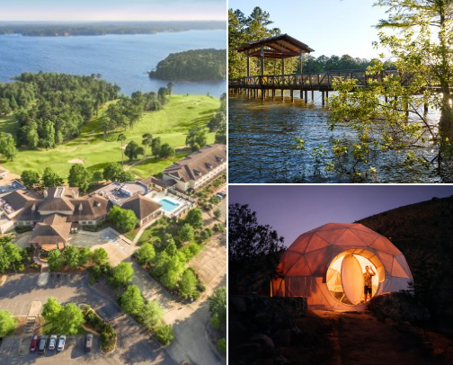 Places to Stay & Things to Do when visiting Toledo Bend Lake Reservoir in Louisiana cover photo collage