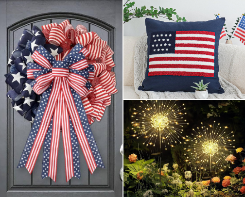 Red White & Beautiful, Patriotic Home Decor cover photo collage