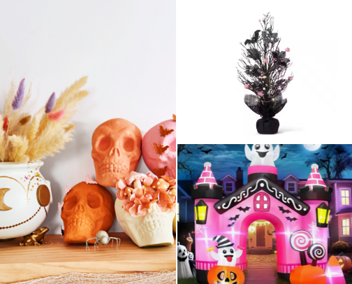 Pink Halloween Decor Finds cover photo collage