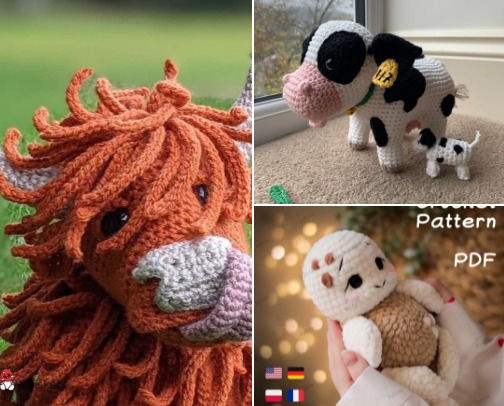 Crochet amigurumi patterns cover photo collage