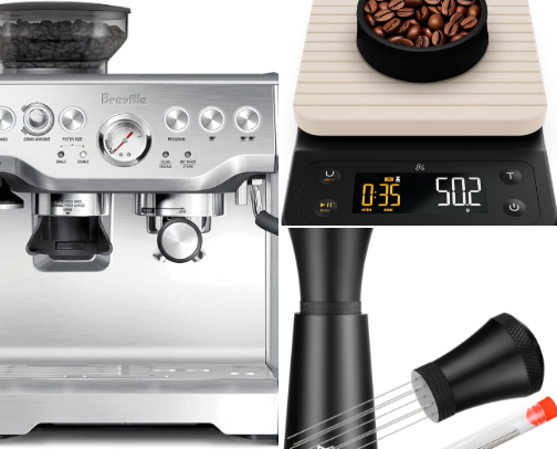 beginner espresso machine must-haves cover photo collage