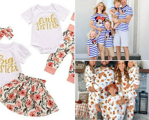 Matching Family / Couples combo outfits cover photo collage