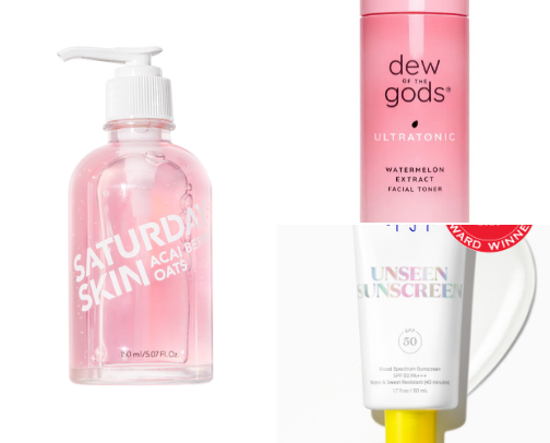 Simple skincare routine for sensitive skin cover photo collage