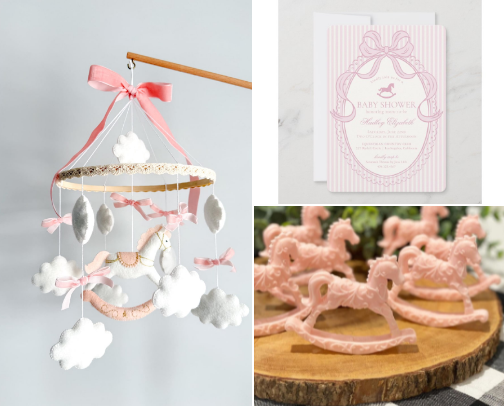 Pink Coquette Rocking Horse Party cover photo collage