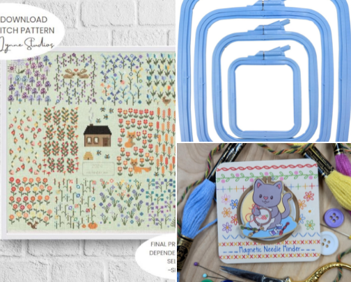 Temperature Cross Stitch Essentials: Everything You Need to Track a Year cover photo collage