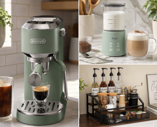 Best Coffee & Espresso Machines, Grinders, Frothers & Accessories on Amazon for Your At-Home Coffee Bar cover photo collage