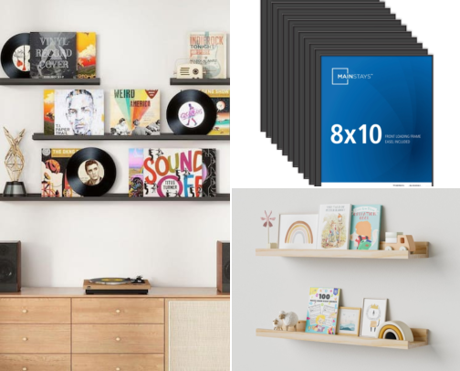 I Finally Found Picture Ledge Shelves That Let Me Swap Photos Without New Holes cover photo collage