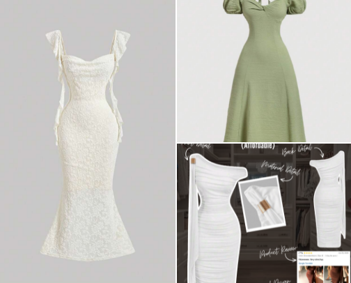 Women's White Dress cover photo collage