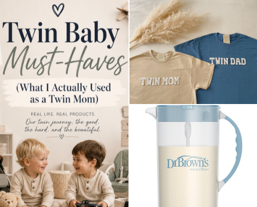 Twin Baby Must-Haves (What I Actually Used as a Twin Mom) cover photo collage