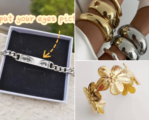 bracelets (both gold and silver ones) cover photo collage