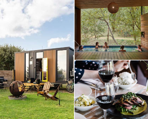 Alternative Accommodation, Travel, food, wine and wellness experiences cover photo collage
