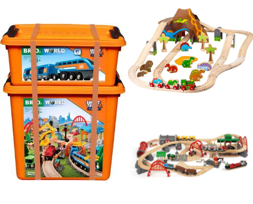 🛤️Passion for wooden trains and tracks! Wood Toys🚂Brio & more. cover photo collage