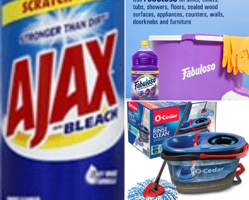 Cleaning supplies cover photo collage