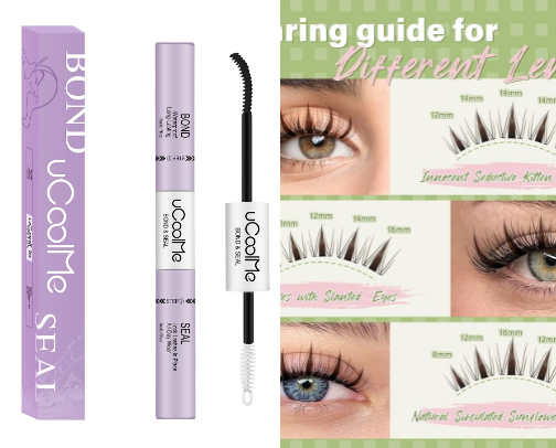 lash clusters & glue cover photo collage